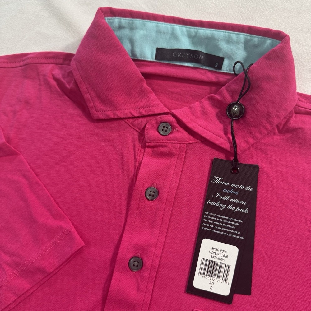 Greyson‎ Spirit Polo Shirt Hot Pink Golf Athletic Fit NWT Size S